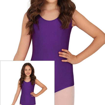 Justaucorps violet sans manches pour fille