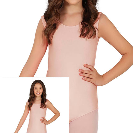 Justaucorps fille beige sans manches