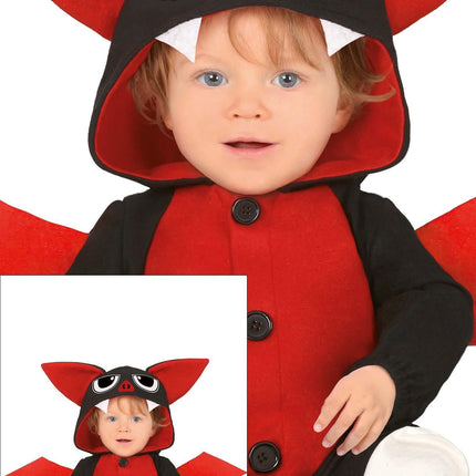 Costume de chauve-souris bébé rouge