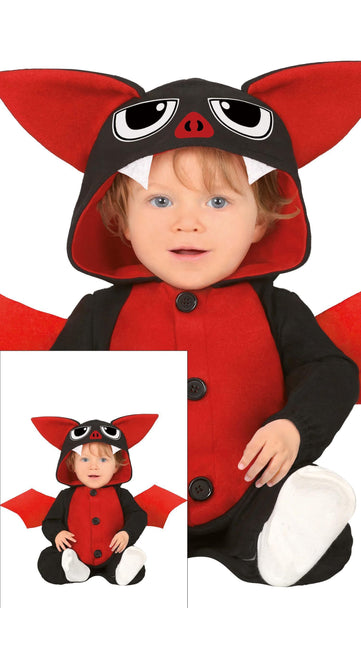 Costume de chauve-souris bébé rouge