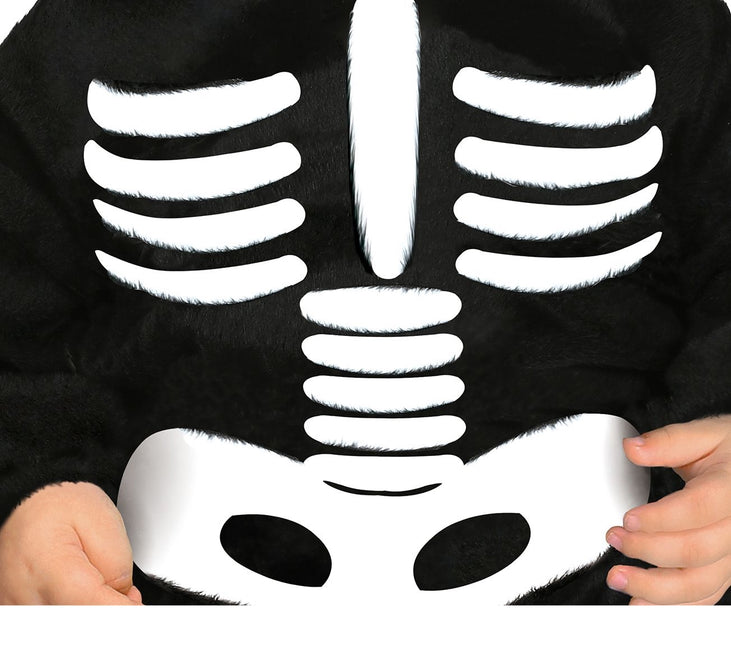 Costume d'Halloween squelette bébé noir et blanc