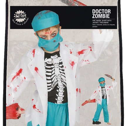 Costume d'Halloween docteur enfant zombie