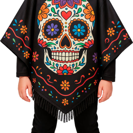Dia De Los Muertos Poncho Kind