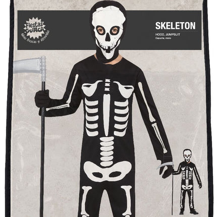 Costume d'Halloween Squelette Enfant Noir et Blanc