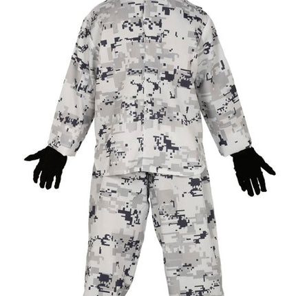 Costume de soldat enfant blanc gris