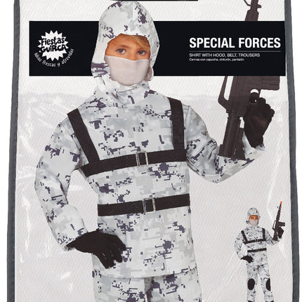Costume de soldat enfant blanc gris