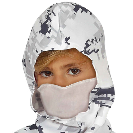 Costume de soldat enfant blanc gris
