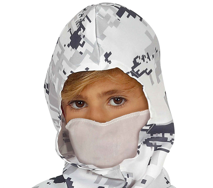Costume de soldat enfant blanc gris
