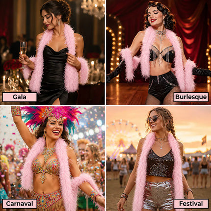 Boa Flair 60 g rose pâle (180 cm)
