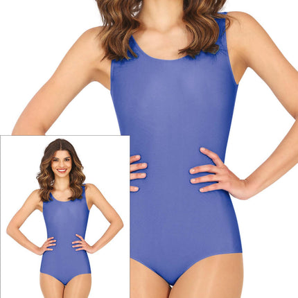 Justaucorps bleu sans manches pour dames