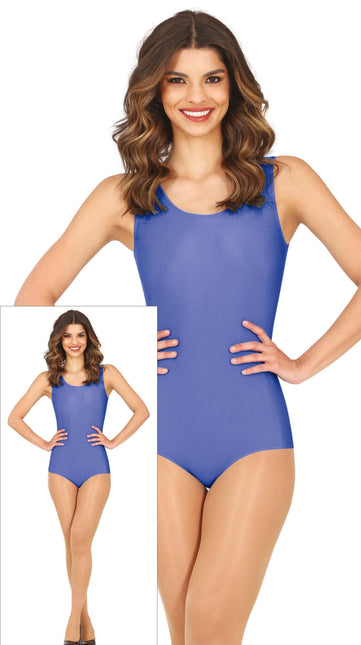 Justaucorps bleu sans manches pour dames