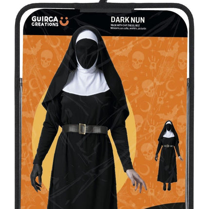 Robe d'Halloween noire pour femme, style « nonne » sombre