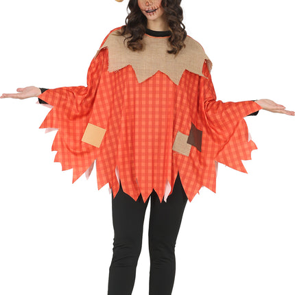 Poncho d'Halloween pour femme « Épouvantail »