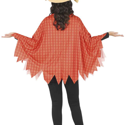 Poncho d'Halloween pour femme « Épouvantail »