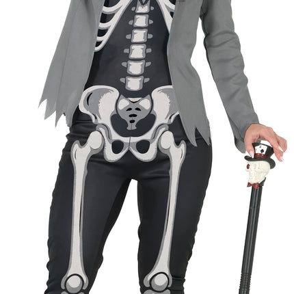 Halloween Kostuum Zwart Wit Dames Skelet
