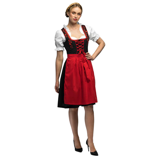 Robe Dirndl rouge Oktoberfest Frau Fischer