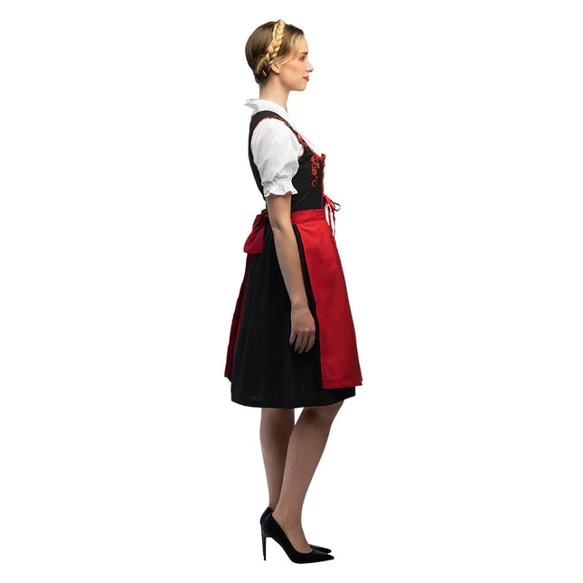 Robe Dirndl rouge Oktoberfest Frau Fischer