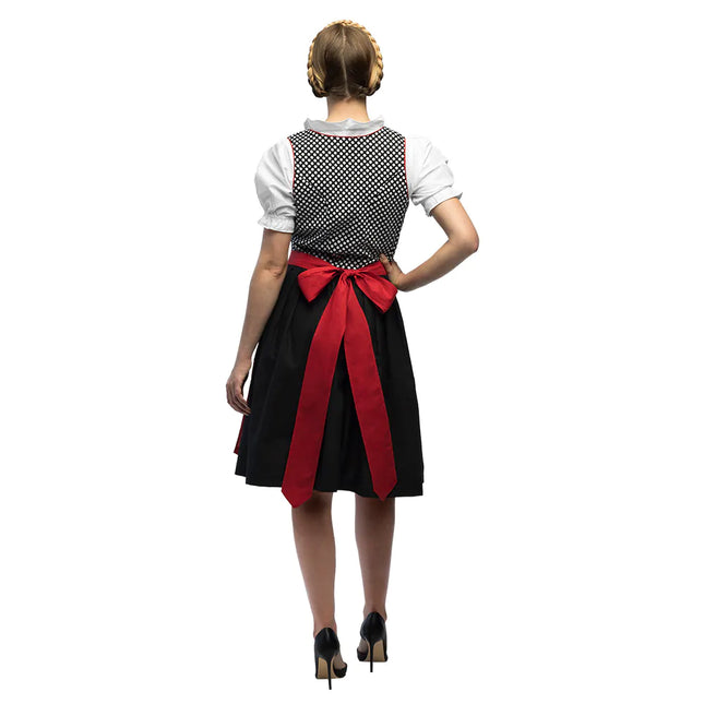 Robe Dirndl Rouge Oktoberfest Gris Frau