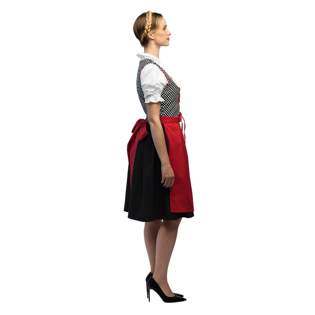 Robe Dirndl Rouge Oktoberfest Gris Frau