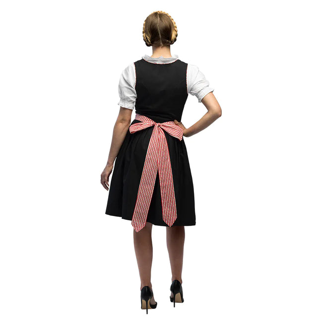 Rouge Noir Robe Dirndl Oktoberfest Dames