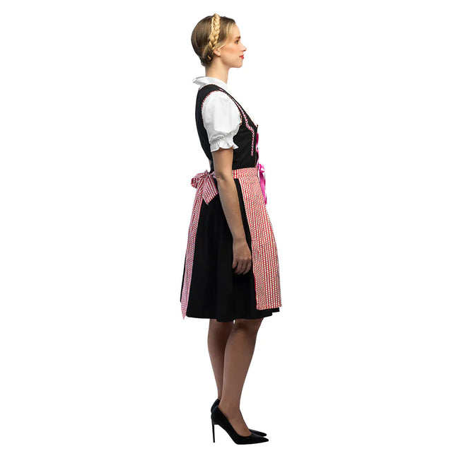 Rouge Noir Robe Dirndl Oktoberfest Dames