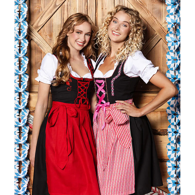Rouge Noir Robe Dirndl Oktoberfest Dames