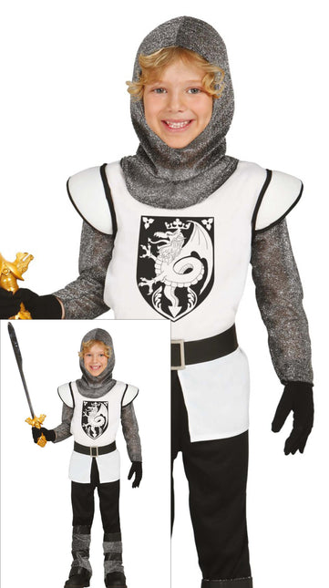 Costume de chevalier médiéval enfant argent
