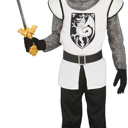 Costume de chevalier médiéval enfant argent