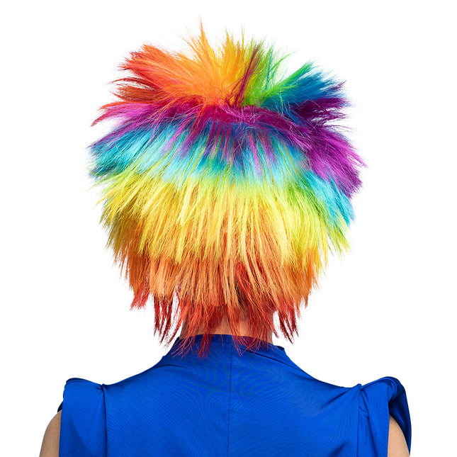 Perruque arc-en-ciel punky