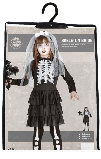 Costume d'Halloween Robe d'enfant Squelette