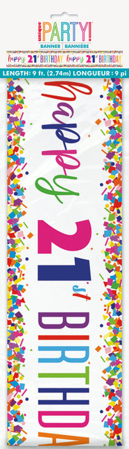 Bannière Happy Birthday 21 Years 2.74m