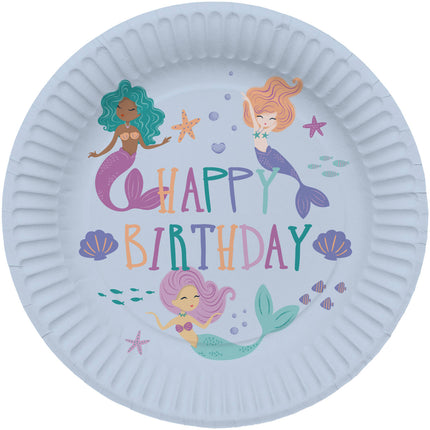 Assiettes Joyeux Anniversaire Sirène