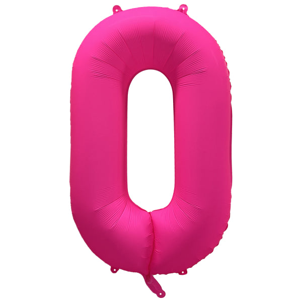 0 Year Figure Balloon Neon Pink Empty 86cm