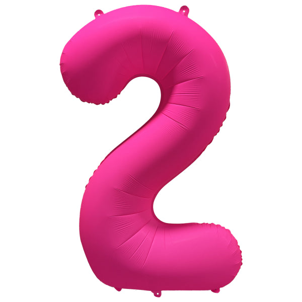 2 Year Figure Balloon Neon Pink Empty 86cm