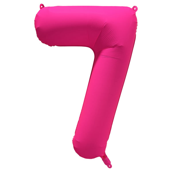 7 Year Figure Balloon Neon Pink Empty 86cm