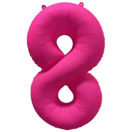 8 Year Figure Balloon Neon Pink Empty 86cm