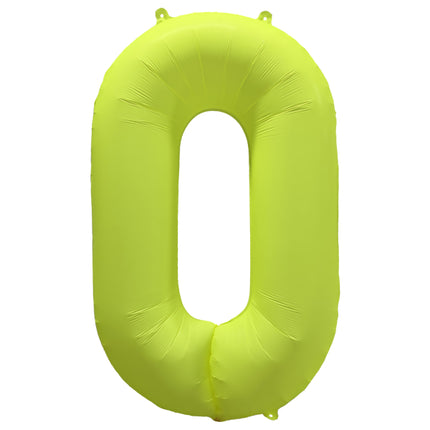 0 Year Figure Balloon Neon Yellow Empty 86cm