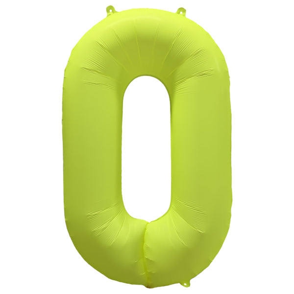 0 Year Figure Balloon Neon Yellow Empty 86cm