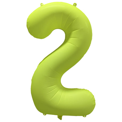 2 Year Figure Balloon Neon Yellow Empty 86cm
