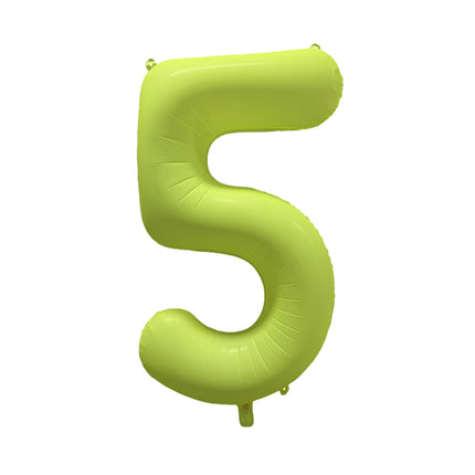 5 Year Figure Balloon Neon Yellow Empty 86cm