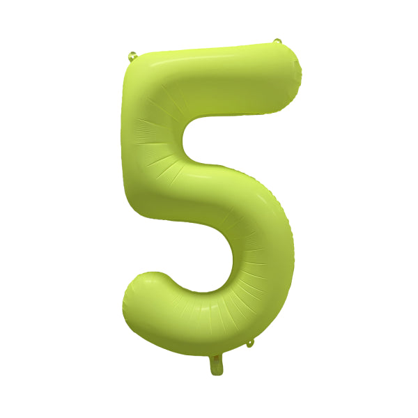 5 Year Figure Balloon Neon Yellow Empty 86cm