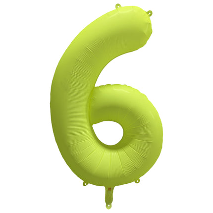 6 Year Figure Balloon Neon Yellow Empty 86cm