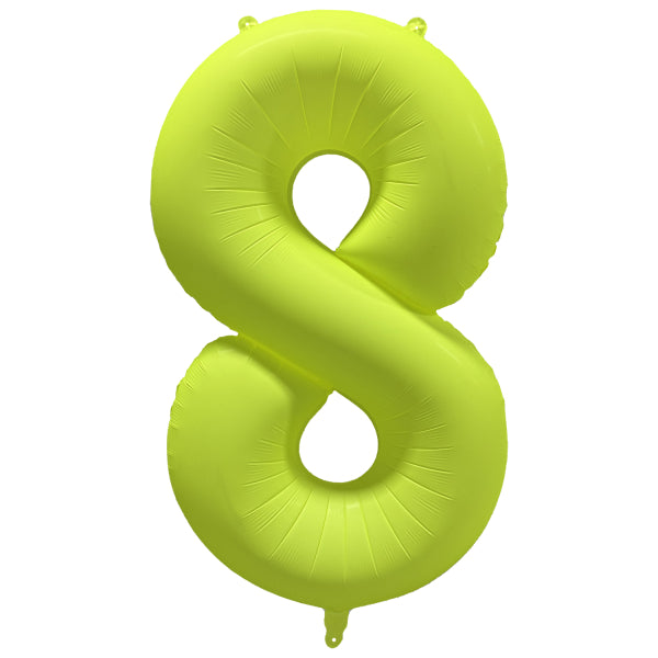 8 Year Figure Balloon Neon Yellow Empty 86cm