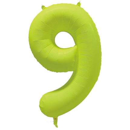 9 Year Figure Balloon Neon Yellow Empty 86cm