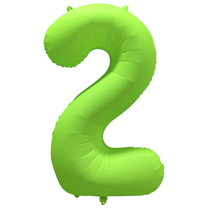 2 Year Figure Balloon Neon Green Empty 86cm