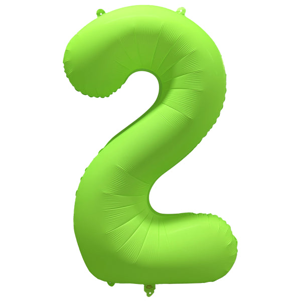 2 Year Figure Balloon Neon Green Empty 86cm