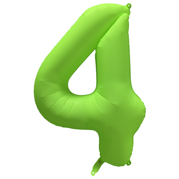 4 Year Figure Balloon Neon Green Empty 86cm