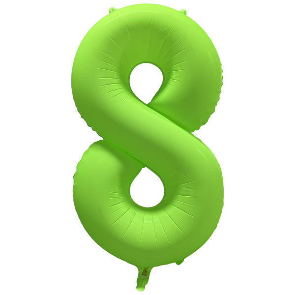 8 Year Figure Balloon Neon Green Empty 86cm
