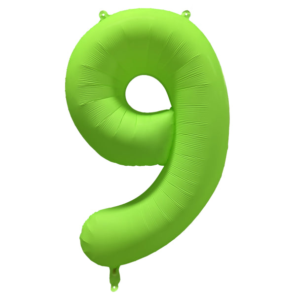 9 Year Figure Balloon Neon Green Empty 86cm