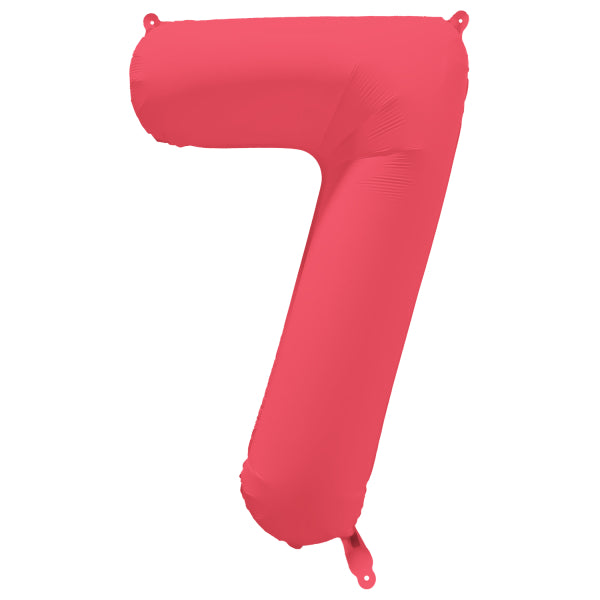 7 Year Figure Balloon Red Neon Empty 86cm